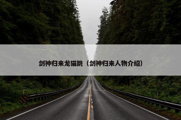 剑神归来龙猫跳（剑神归来人物介绍）