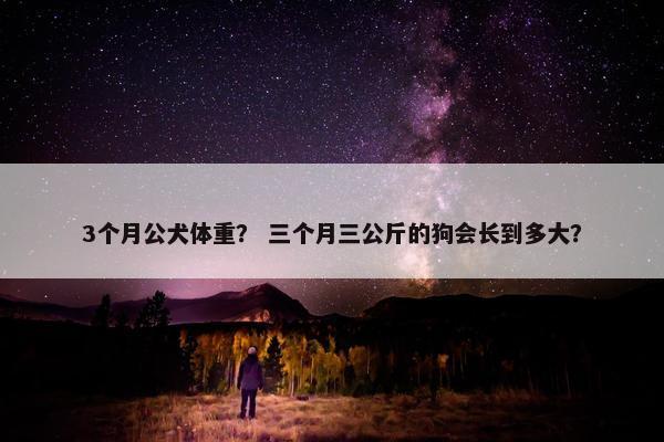 3个月公犬体重？ 三个月三公斤的狗会长到多大？
