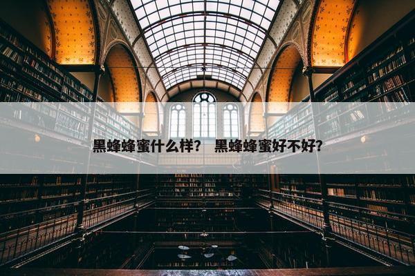 黑蜂蜂蜜什么样？ 黑蜂蜂蜜好不好？