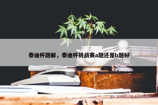 泰迪杯题解，泰迪杯挑战赛a题还是b题好