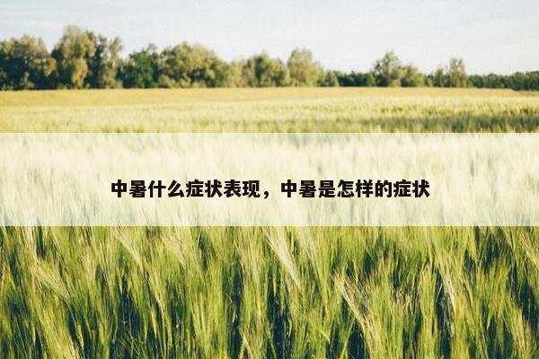 中暑什么症状表现，中暑是怎样的症状