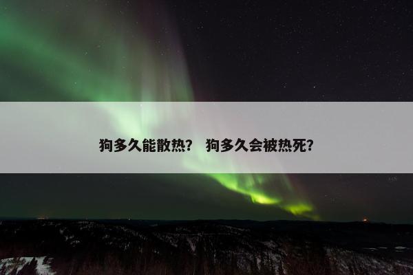 狗多久能散热？ 狗多久会被热死？