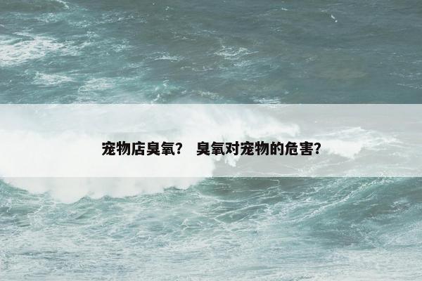 宠物店臭氧？ 臭氧对宠物的危害？