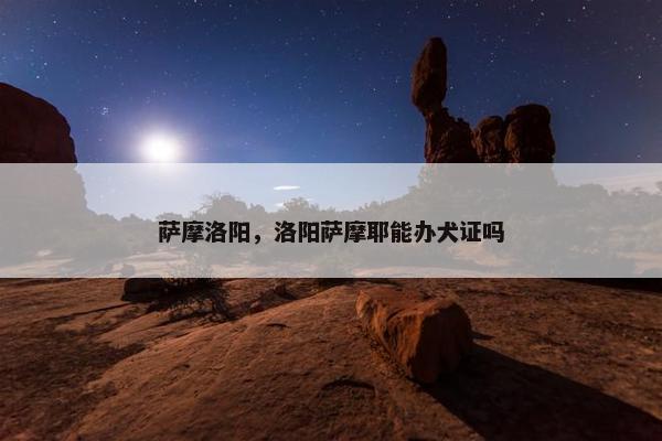 萨摩洛阳，洛阳萨摩耶能办犬证吗
