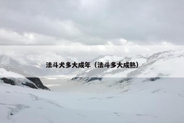 法斗犬多大成年（法斗多大成熟）