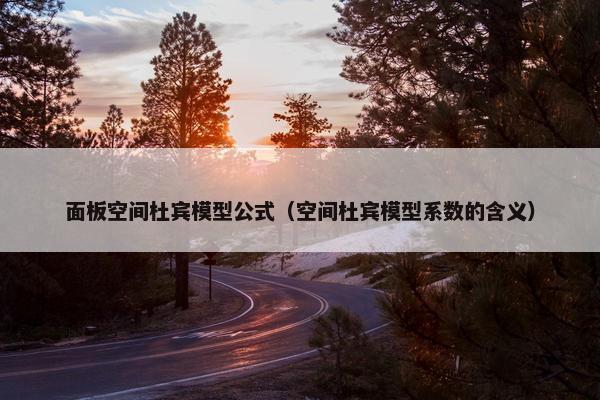 面板空间杜宾模型公式（空间杜宾模型系数的含义）