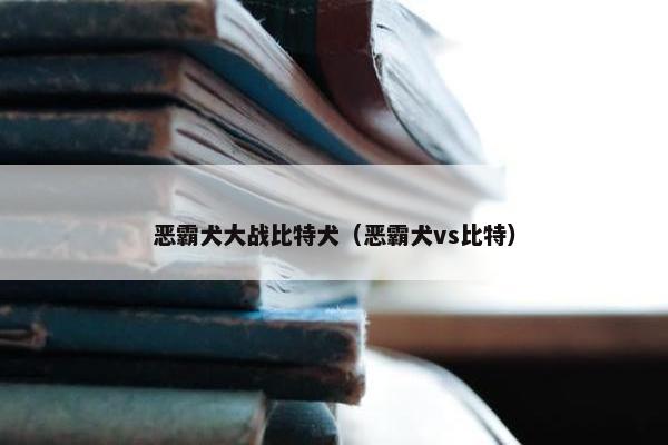 恶霸犬大战比特犬（恶霸犬vs比特）