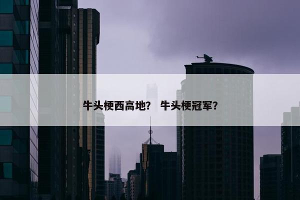 牛头梗西高地？ 牛头梗冠军？