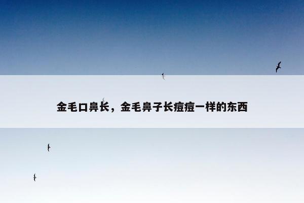 金毛口鼻长，金毛鼻子长痘痘一样的东西