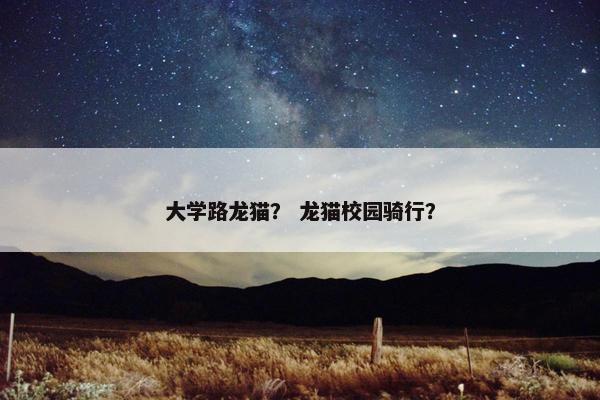 大学路龙猫？ 龙猫校园骑行？