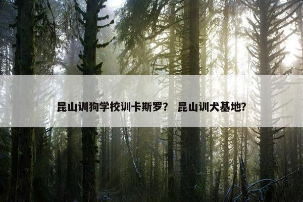 昆山训狗学校训卡斯罗？ 昆山训犬基地？