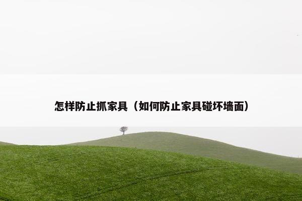 怎样防止抓家具（如何防止家具碰坏墙面）