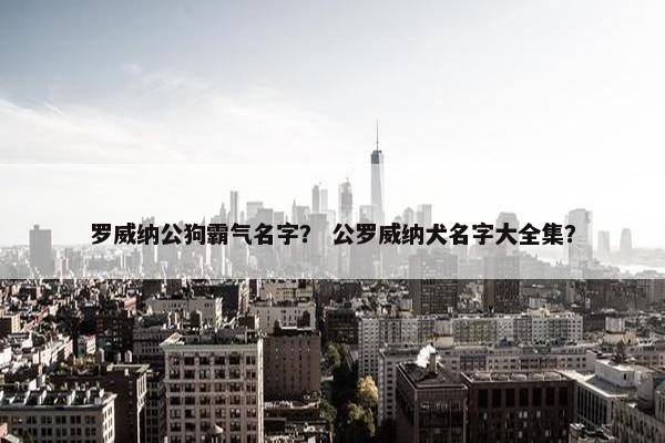 罗威纳公狗霸气名字？ 公罗威纳犬名字大全集？