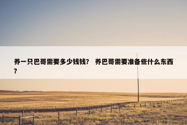 养一只巴哥需要多少钱钱？ 养巴哥需要准备些什么东西？