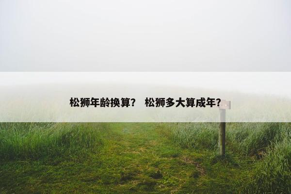 松狮年龄换算？ 松狮多大算成年？