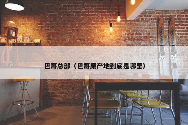 巴哥总部（巴哥原产地到底是哪里）