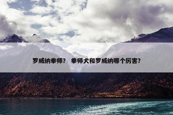 罗威纳拳师？ 拳师犬和罗威纳哪个厉害？