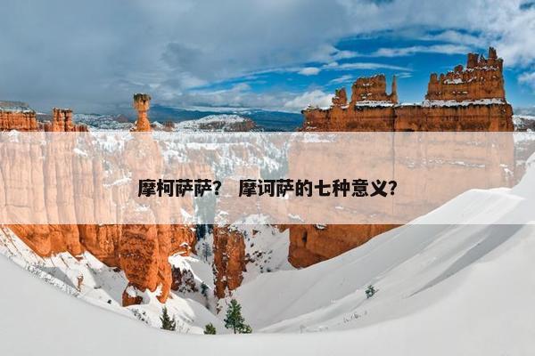 摩柯萨萨？ 摩诃萨的七种意义？