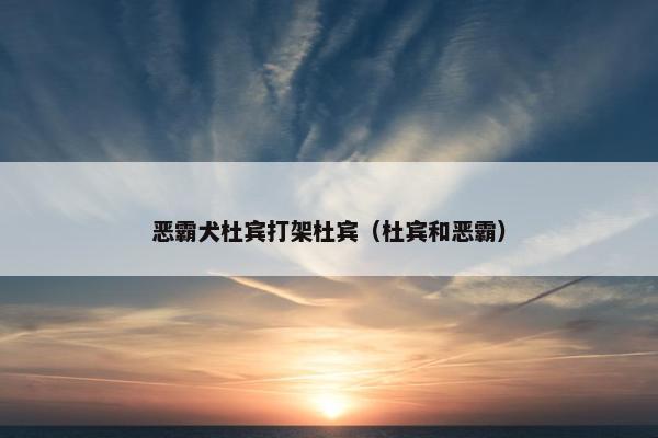 恶霸犬杜宾打架杜宾（杜宾和恶霸）