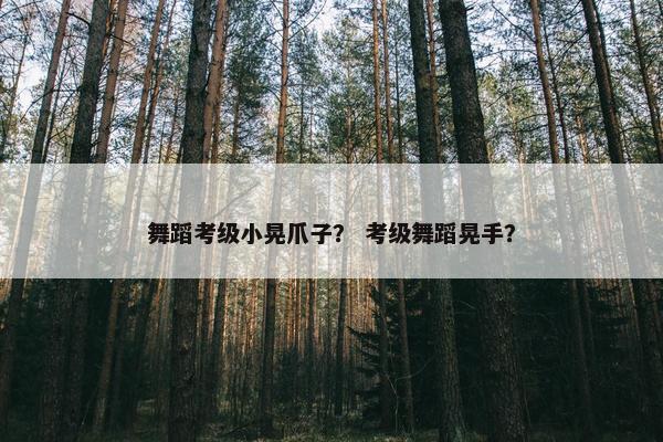 舞蹈考级小晃爪子？ 考级舞蹈晃手？