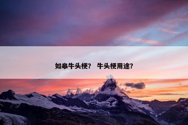 如皋牛头梗？ 牛头梗用途？