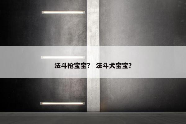 法斗抢宝宝？ 法斗犬宝宝？