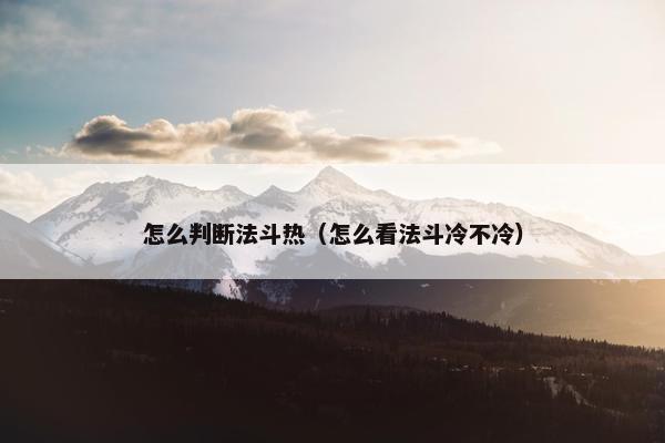 怎么判断法斗热（怎么看法斗冷不冷）