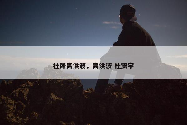 杜锋高洪波，高洪波 杜震宇