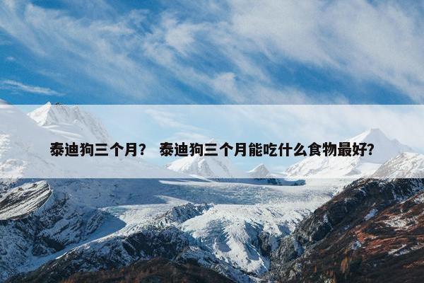 泰迪狗三个月？ 泰迪狗三个月能吃什么食物最好？