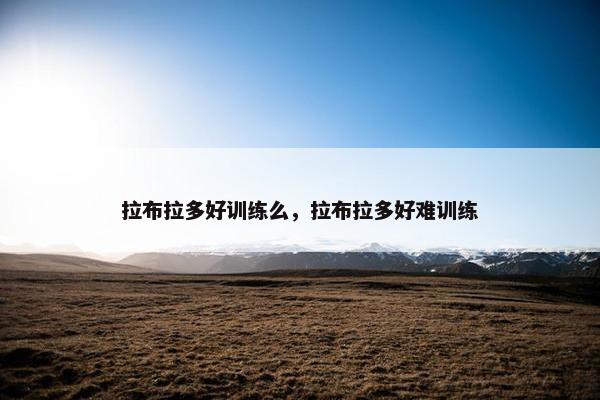 拉布拉多好训练么，拉布拉多好难训练
