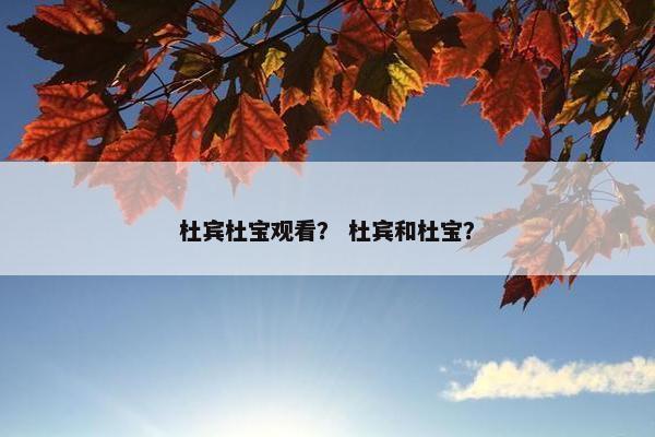杜宾杜宝观看？ 杜宾和杜宝？