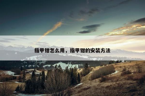 指甲钳怎么用，指甲钳的安装方法