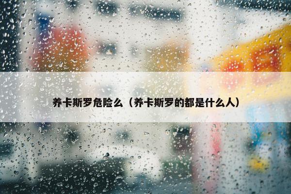 养卡斯罗危险么（养卡斯罗的都是什么人）