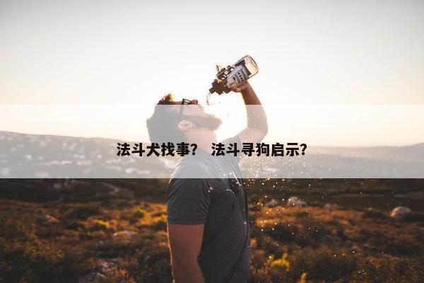法斗犬找事？ 法斗寻狗启示？