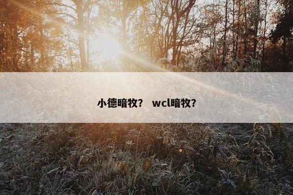 小德暗牧？ wcl暗牧？