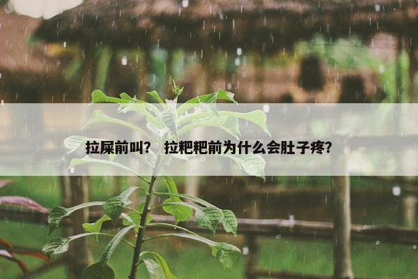 拉屎前叫？ 拉粑粑前为什么会肚子疼？