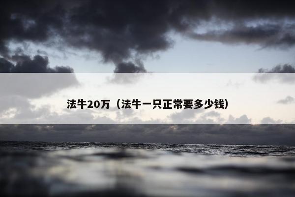 法牛20万（法牛一只正常要多少钱）
