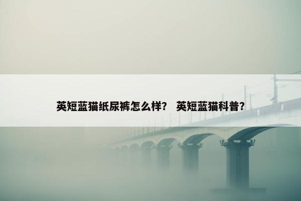 英短蓝猫纸尿裤怎么样？ 英短蓝猫科普？