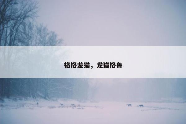 格格龙猫，龙猫格鲁