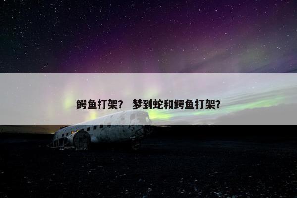 鳄鱼打架？ 梦到蛇和鳄鱼打架？