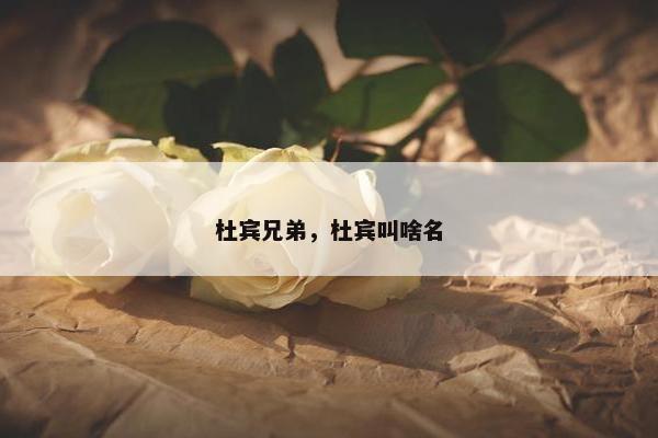 杜宾兄弟，杜宾叫啥名