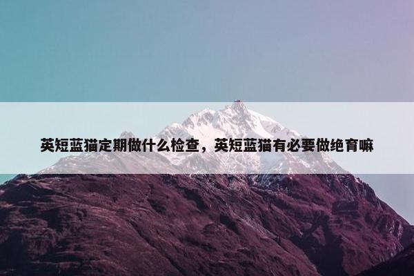 英短蓝猫定期做什么检查，英短蓝猫有必要做绝育嘛