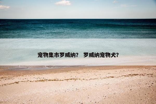 宠物集市罗威纳？ 罗威纳宠物犬？