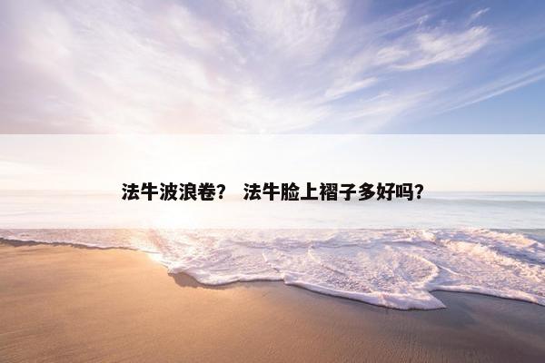 法牛波浪卷？ 法牛脸上褶子多好吗？