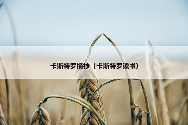 卡斯特罗摘抄（卡斯特罗读书）
