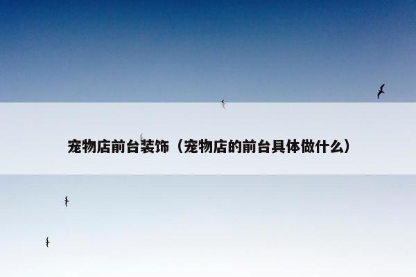 宠物店前台装饰（宠物店的前台具体做什么）
