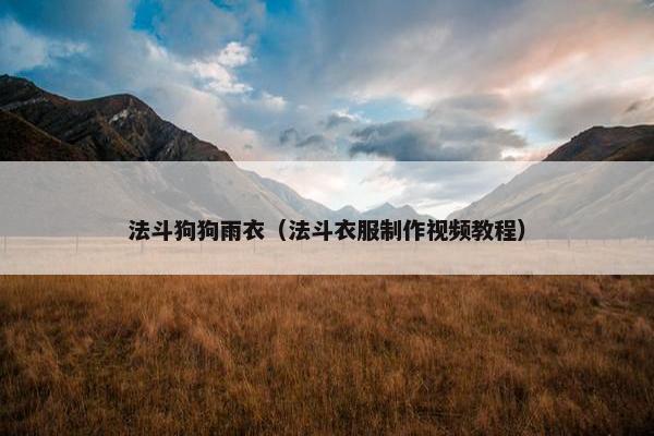 法斗狗狗雨衣（法斗衣服制作视频教程）