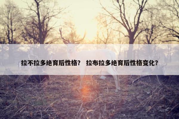 拉不拉多绝育后性格？ 拉布拉多绝育后性格变化？
