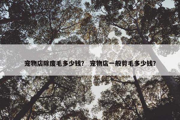 宠物店除废毛多少钱？ 宠物店一般剪毛多少钱？