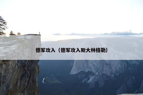 德军攻入（德军攻入斯大林格勒）